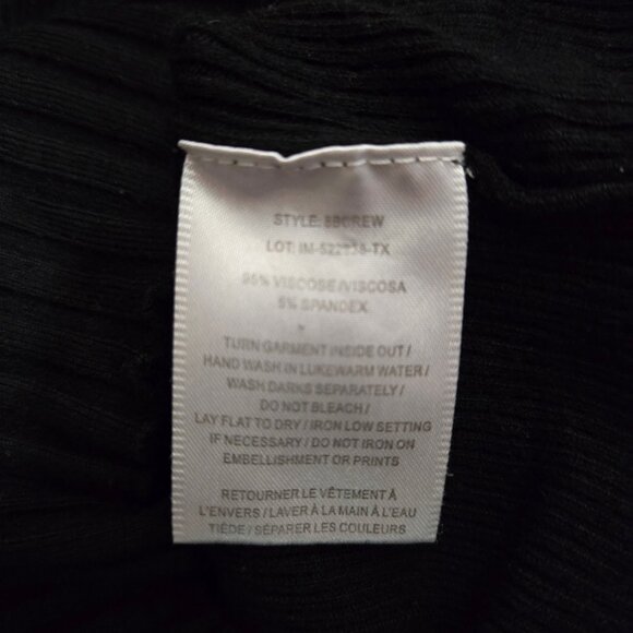 Y2K Parasuco Black Skinny Ribbed Long Sleeve Sweater Size S Goth Grunge Academia - Picture 9 of 9